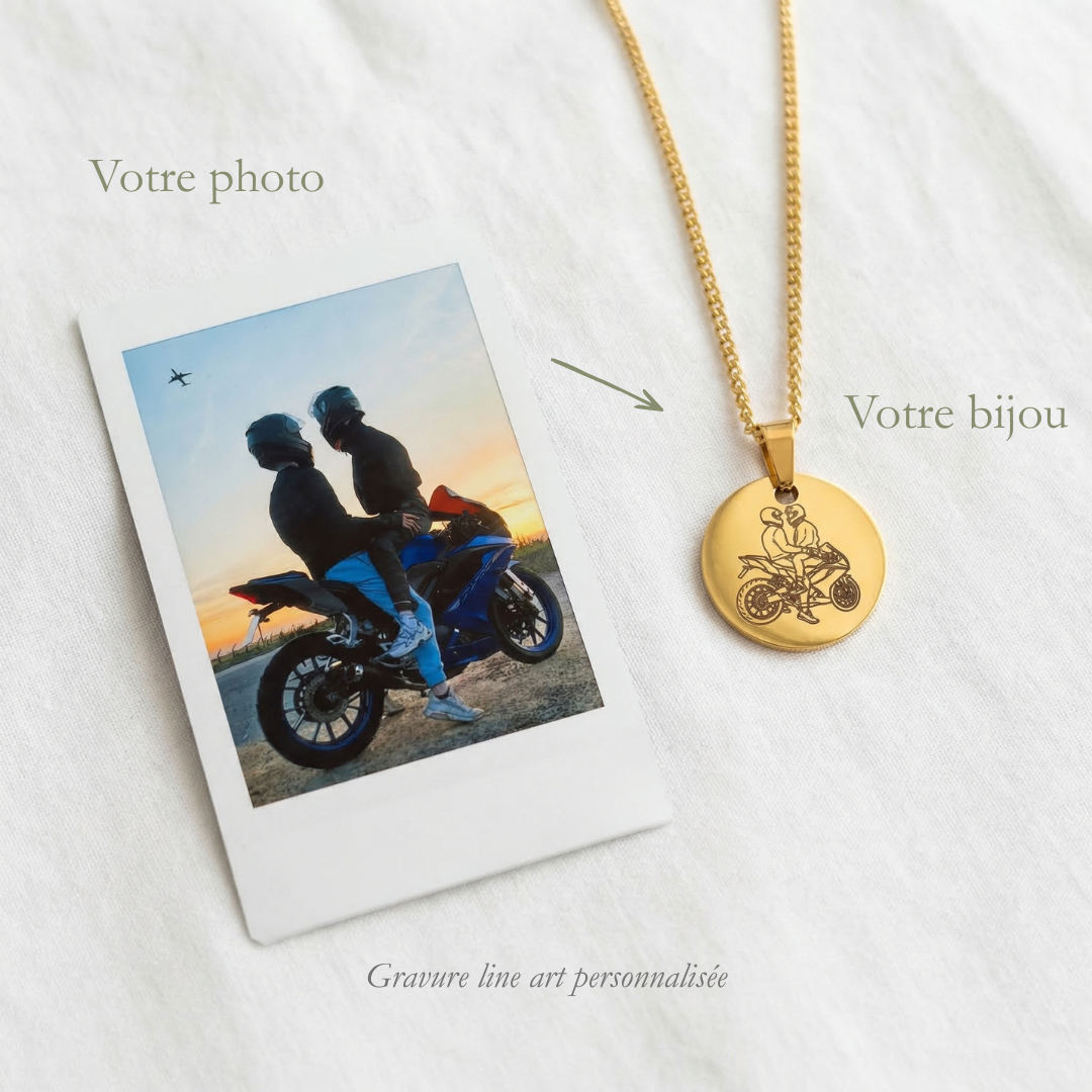 Collier Line Art Personnalisé